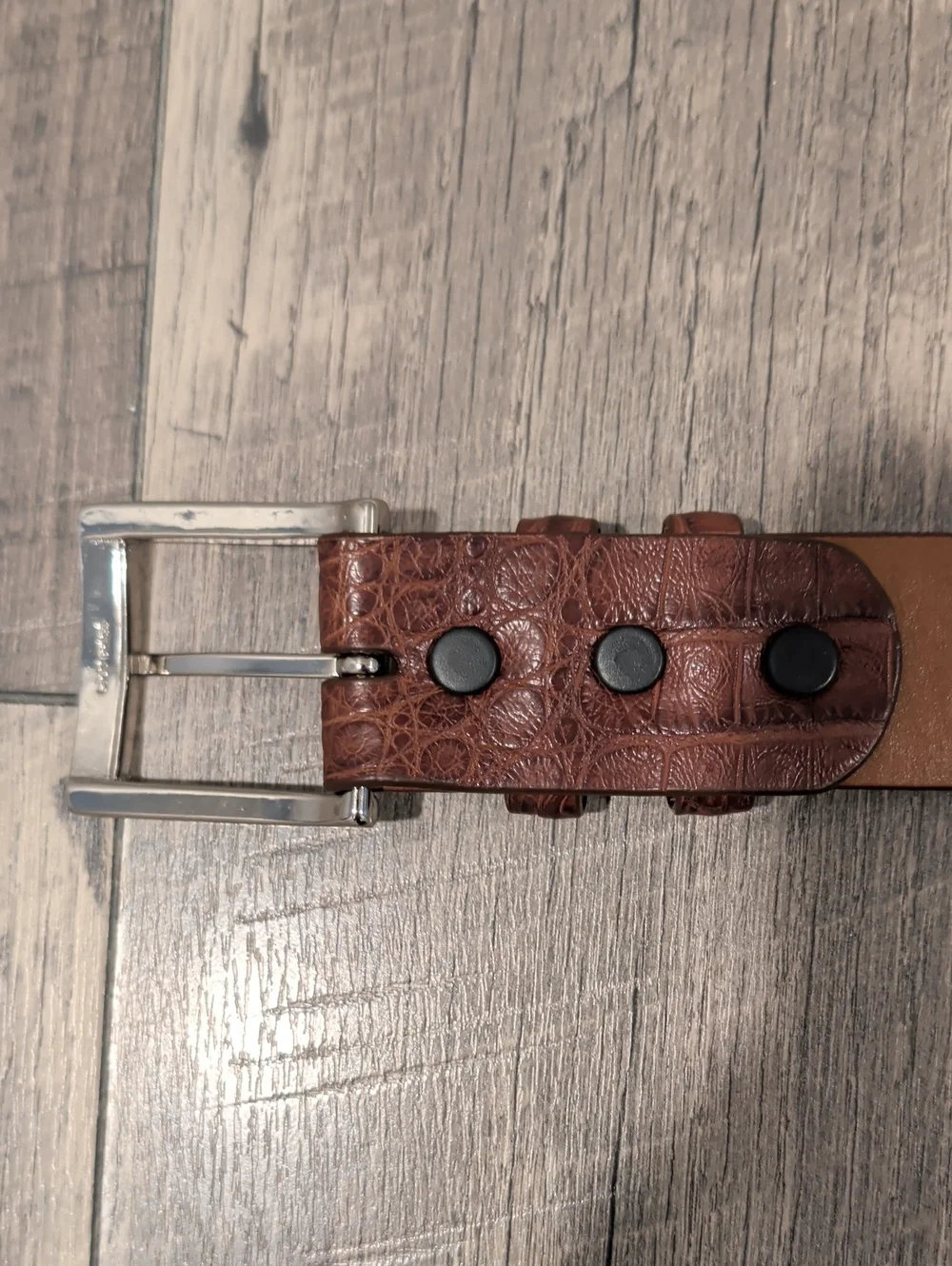 Jacob Hill Leather Genuine Caiman Belt Brown/Cognac MSRP $299